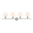 Living District Gene 4-Light Metal Wall Sconce in Chrome and Frosted White