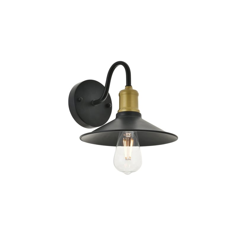 Living District Etude 1-Light Metal Wall Sconce in Brass and Black