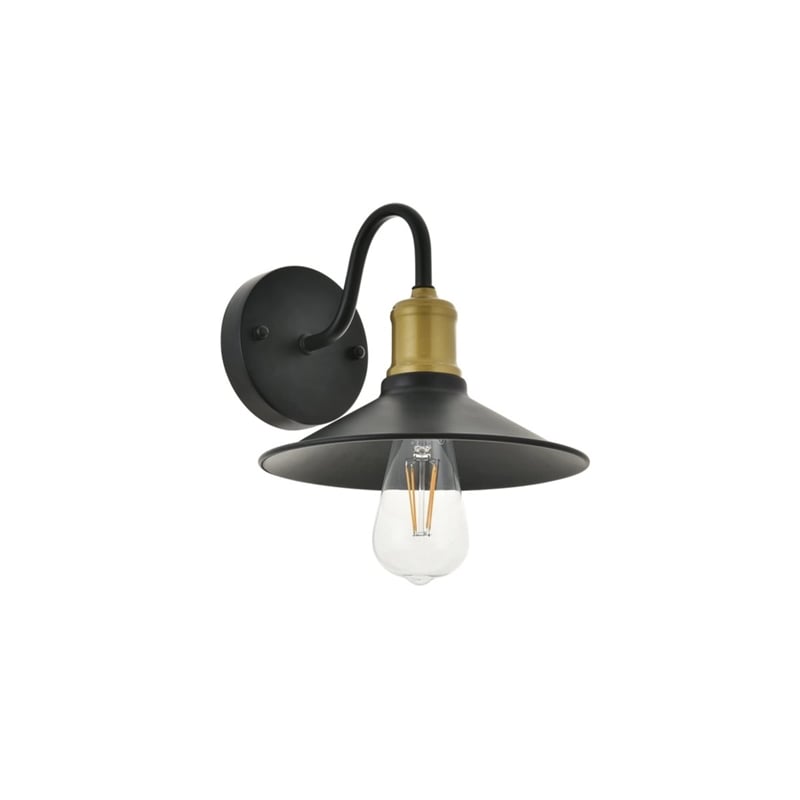 Living District Etude 1-Light Metal Wall Sconce in Brass and Black