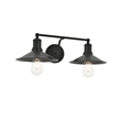 Living District Etude 2-Light Mid-Century Metal Wall Sconce in Black