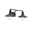 Living District Etude 2-Light Mid-Century Metal Wall Sconce in Black