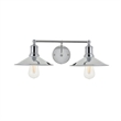 Living District Etude 2-Light Mid-Century Metal Wall Sconce in Chrome