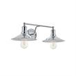 Living District Etude 2-Light Mid-Century Metal Wall Sconce in Chrome