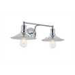 Living District Etude 2-Light Mid-Century Metal Wall Sconce in Chrome