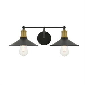 Living District Etude 2-Light Metal Wall Sconce in Brass and Black