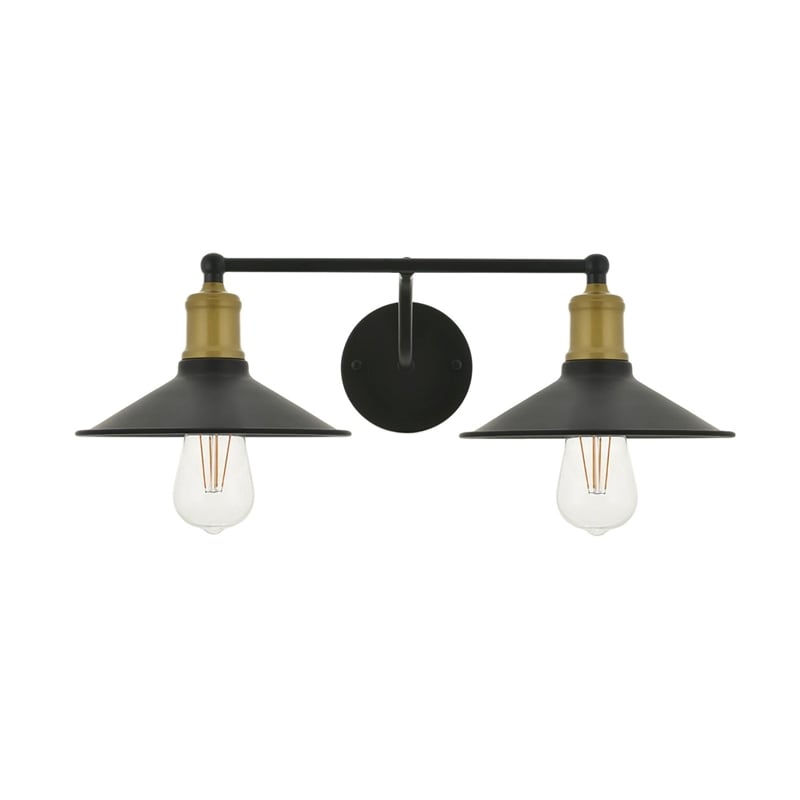 Living District Etude 2-Light Metal Wall Sconce in Brass and Black