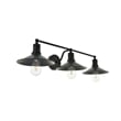 Living District Etude 3-Light Mid-Century Metal Wall Sconce in Black