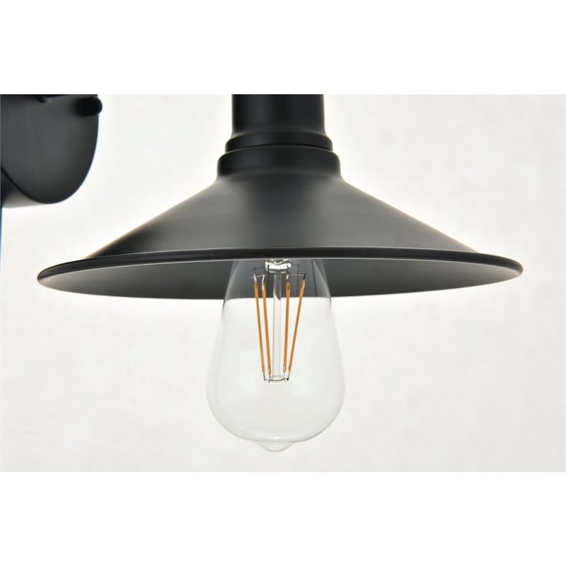 Living District Etude 3-Light Mid-Century Metal Wall Sconce in Black