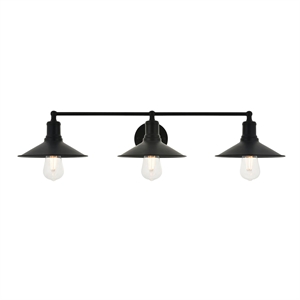 Living District Etude 3-Light Mid-Century Metal Wall Sconce in Black