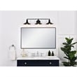 Living District Etude 3-Light Mid-Century Metal Wall Sconce in Black