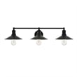 Living District Etude 3-Light Mid-Century Metal Wall Sconce in Black