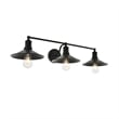 Living District Etude 3-Light Mid-Century Metal Wall Sconce in Black