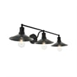 Living District Etude 3-Light Mid-Century Metal Wall Sconce in Black