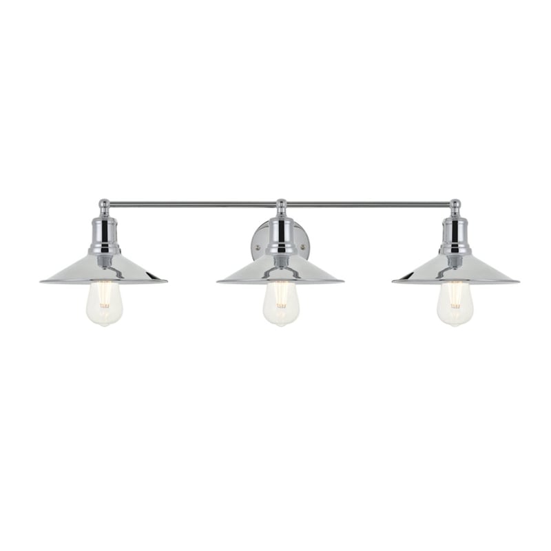 Living District Etude 3-Light Mid-Century Metal Wall Sconce in Chrome