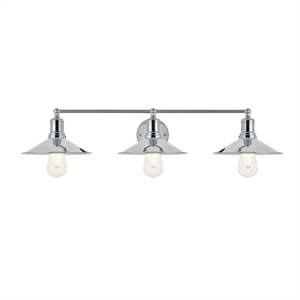 Living District Etude 3-Light Mid-Century Metal Wall Sconce in Chrome