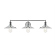 Living District Etude 3-Light Mid-Century Metal Wall Sconce in Chrome
