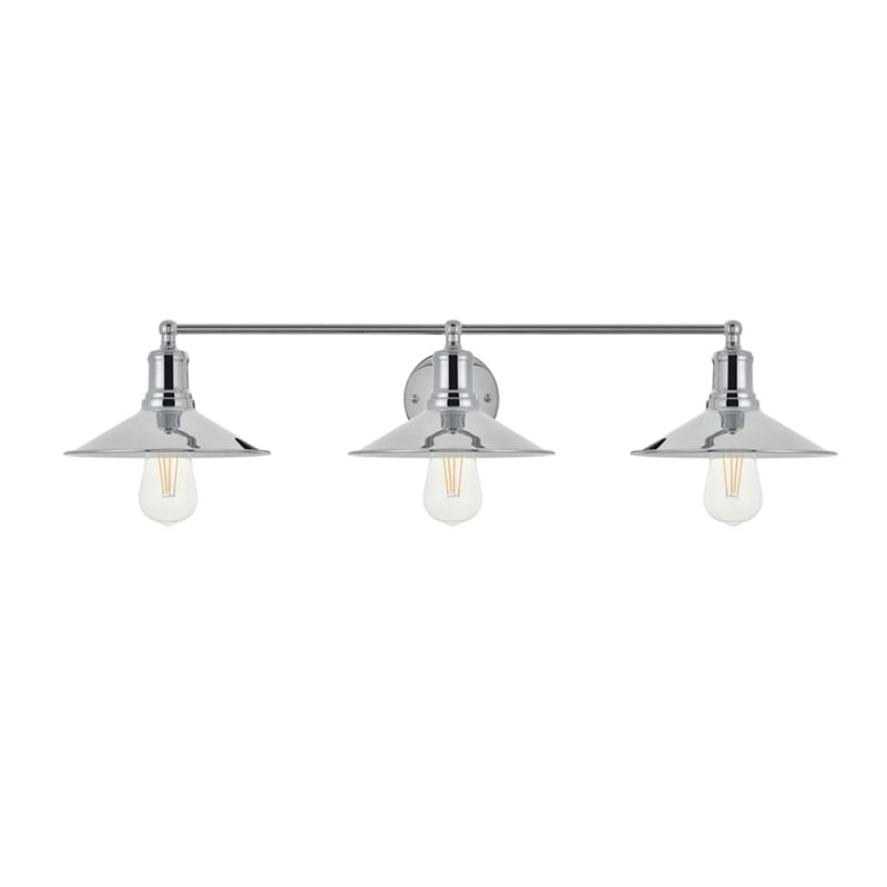 Living District Etude 3-Light Mid-Century Metal Wall Sconce in Chrome