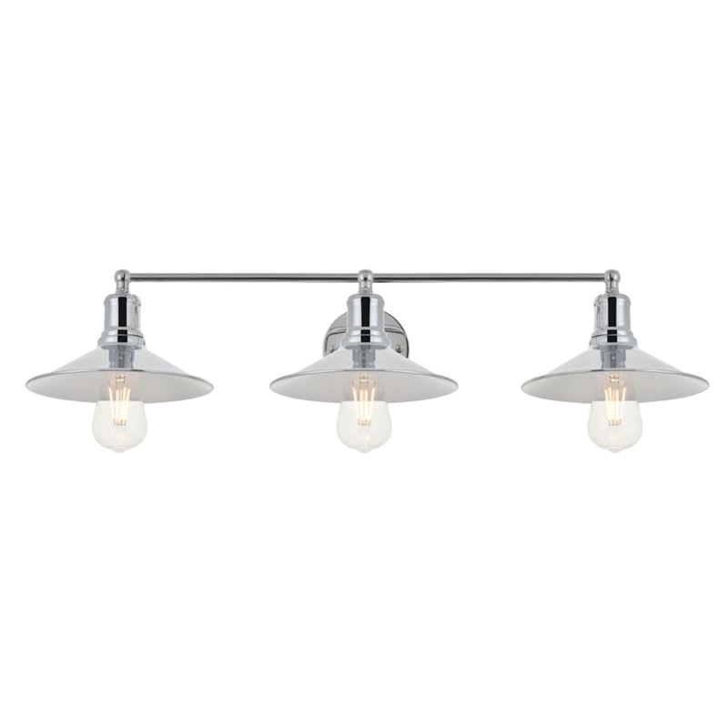 Living District Etude 3-Light Mid-Century Metal Wall Sconce in Chrome