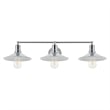 Living District Etude 3-Light Mid-Century Metal Wall Sconce in Chrome