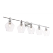 Living District Gene 5-Light Metal Wall Sconce in Black and Clear Glass