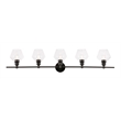 Living District Gene 5-Light Metal Wall Sconce in Black and Clear Glass