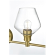 Living District Gene 5-Light Metal Wall Sconce in Black and Clear Glass