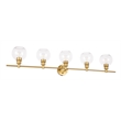 Living District Collier 5-Light Metal & Glass Wall Sconce in Brass/Clear