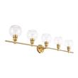 Living District Collier 5-Light Metal & Glass Wall Sconce in Brass/Clear