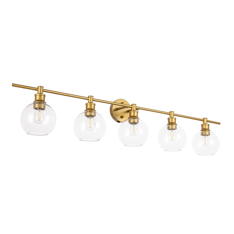 Living District Collier 5-Light Metal & Glass Wall Sconce in Brass/Clear