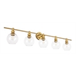 Living District Collier 5-Light Metal & Glass Wall Sconce in Brass/Clear