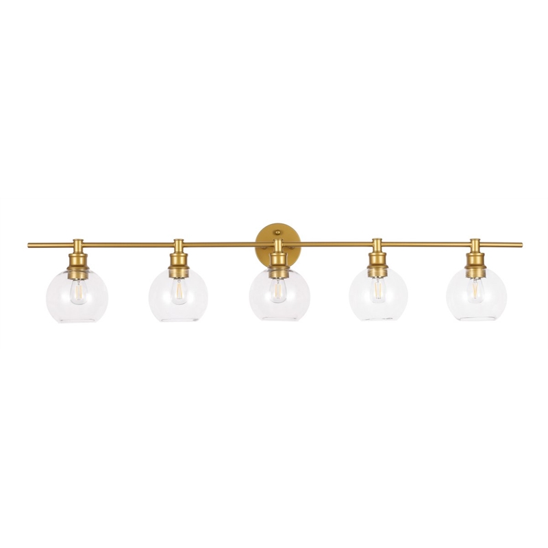 Living District Collier 5-Light Metal & Glass Wall Sconce in Brass/Clear