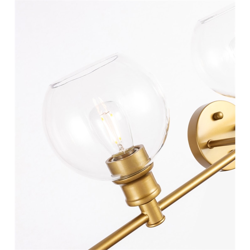 Living District Collier 5-Light Metal & Glass Wall Sconce in Brass/Clear