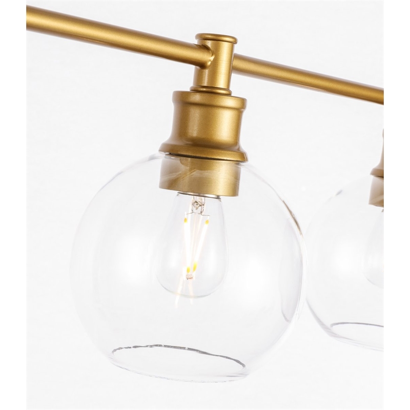 Living District Collier 5-Light Metal & Glass Wall Sconce in Brass/Clear