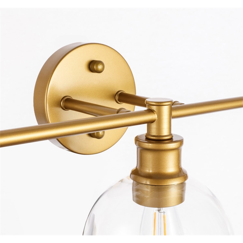 Living District Collier 5-Light Metal & Glass Wall Sconce in Brass/Clear