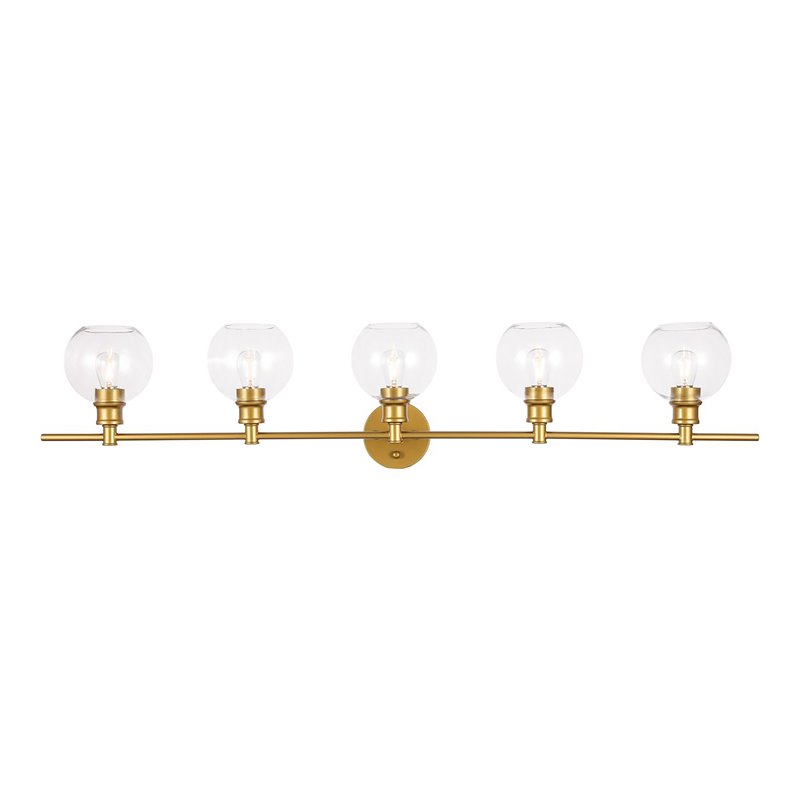 Living District Collier 5-Light Metal & Glass Wall Sconce in Brass/Clear