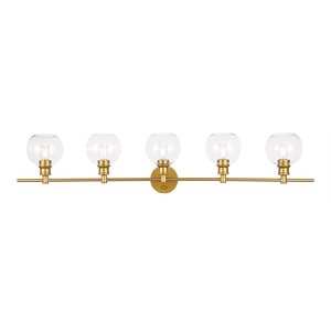 Living District Collier 5-Light Metal & Glass Wall Sconce in Brass/Clear