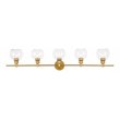 Living District Collier 5-Light Metal & Glass Wall Sconce in Brass/Clear