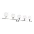 Living District Collier 5-Light Metal & Glass Wall Sconce in Chrome/Clear