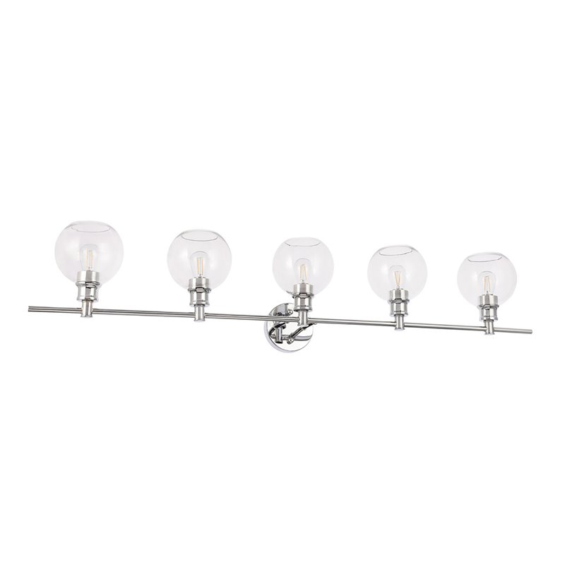 Living District Collier 5-Light Metal & Glass Wall Sconce in Chrome/Clear