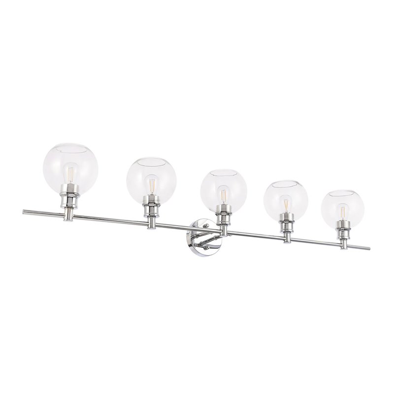 Living District Collier 5-Light Metal & Glass Wall Sconce in Chrome/Clear