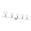 Living District Collier 5-Light Metal & Glass Wall Sconce in Chrome/Clear