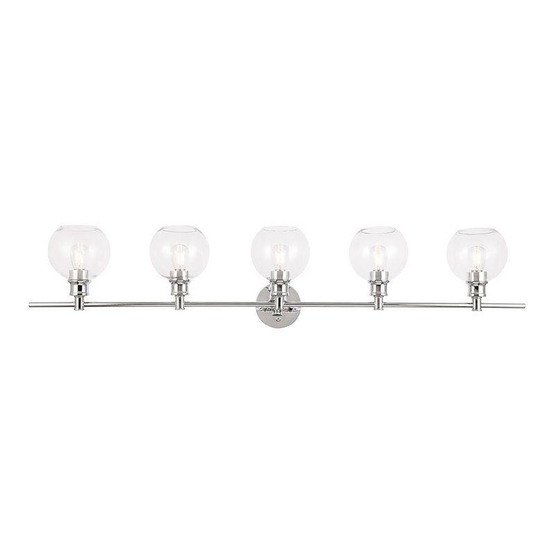 Living District Collier 5-Light Metal & Glass Wall Sconce in Chrome/Clear