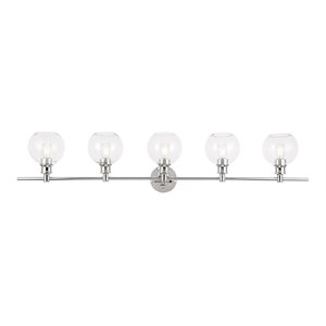 Living District Collier 5-Light Metal & Glass Wall Sconce in Chrome/Clear