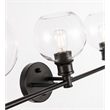 Living District Collier 5-Light Metal & Glass Wall Sconce in Black/Clear