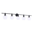 Living District Collier 5-Light Metal & Glass Wall Sconce in Black/Clear