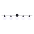 Living District Collier 5-Light Metal & Glass Wall Sconce in Black/Clear