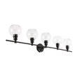 Living District Collier 5-Light Metal & Glass Wall Sconce in Black/Clear