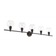 Living District Collier 5-Light Metal & Glass Wall Sconce in Black/Clear