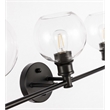 Living District Collier 5-Light Metal & Glass Wall Sconce in Black/Clear