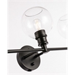 Living District Collier 5-Light Metal & Glass Wall Sconce in Black/Clear